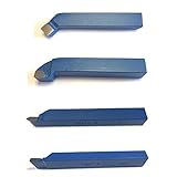 rechte Ausführung SET Drehstahl 10 x 10 mm - 4 rechte Drehmeißel mit Hartmetall - Qualität für Stahl - DIN
