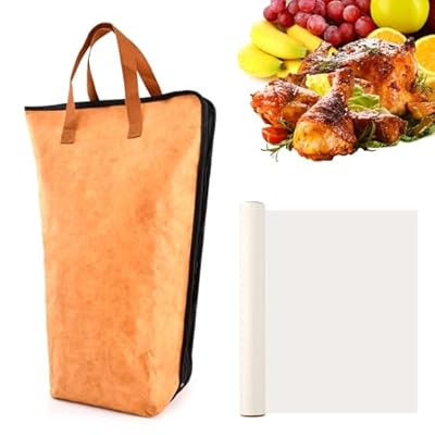 BBQ Blanket for Resting Meat with Parchment Paper, Wide Mouth Reusable Barbecue Meat Resting Bag, Smoker Meat-Resting Blanket Insulated Accessories for Large Brisket/Beef/Pork Shoulders/Turkey