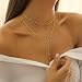 SLOONG Layering Ketten Set 14K Goldkette Wasserfest Choker Lange Kette Damen Gold Stapelbare Halskette Y Kette Gold Halskette Schmuck für Frauen Damen