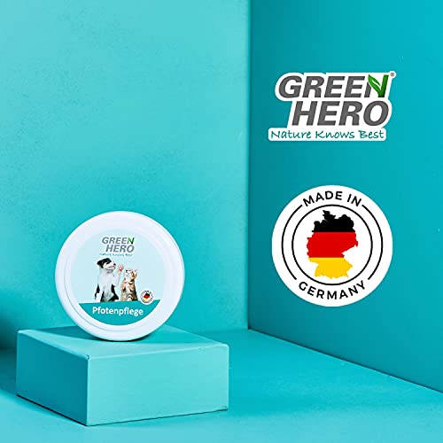Green Hero Pfotenpflege für Hunde und Katze Pfotenbalsam mit Pfotenschutz in einem Produkt Pfotensalbe gegen Risse und Austrocknung mit Arnikaöl, Rapsöl, Lorbeerblatt öl 75 ml