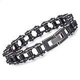 Descubra la preocupación del detalle aportado sobre esta pulsera masculina donde cada eslabón es reforzado.