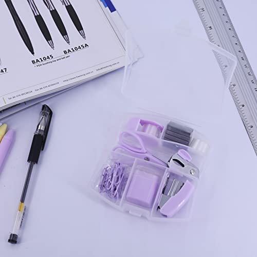 Yizocenguo Mini Office Supply Kits – Includes Mini Stapler,Scissors, Staple Remover, Staples, Tape Dispenser (Purple) - Cosy Home Interiors Yizocenguo Mini Office Supply Kits – Includes Mini Stapler,Scissors, Staple Remover, Staples, Tape Dispenser (Purple) - Image 5
