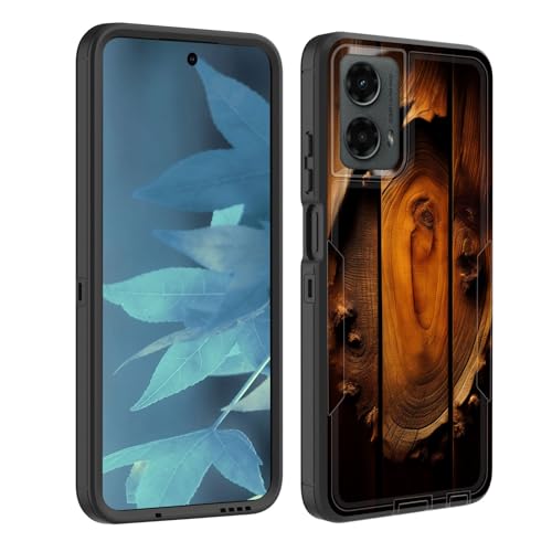 Coque Moto G 5G 2024 intégrale en silicone look bois