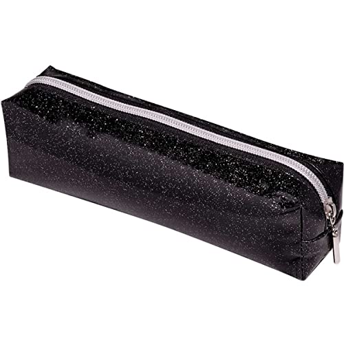Estojo Escolar PU Glitter 1 Zíper BRW Preto