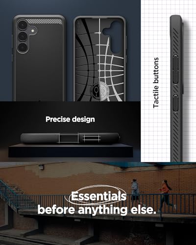 Image of Spigen Rugged Armor | Samsung Galaxy S25 FE Case [Air Cushion Protection] [Flexible] Galaxy S25 FE Back Cover | TPU - Matte Black