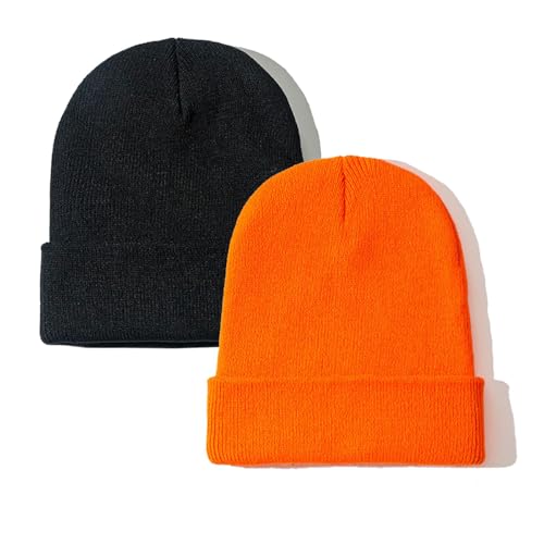 Image of ZOORON Beanie for Women Men Ski Watch Cap Cuffed Plain Skull Knit Hat Soft Fisherman Winter Hat