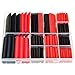 RockDIG 200PCS 1 3/4 1/2 3/8 1/4 3/16 1/8 Inch 3:1 Heat Shrink Tubings Wrap Sleeve Adhesive Lined Waterproof Marine Grade Assortment Kit Black Red