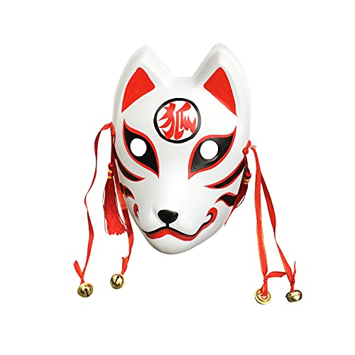 Máscara de zorro para ocultar el rostro con elegancia en eventos de recreación Kabuki