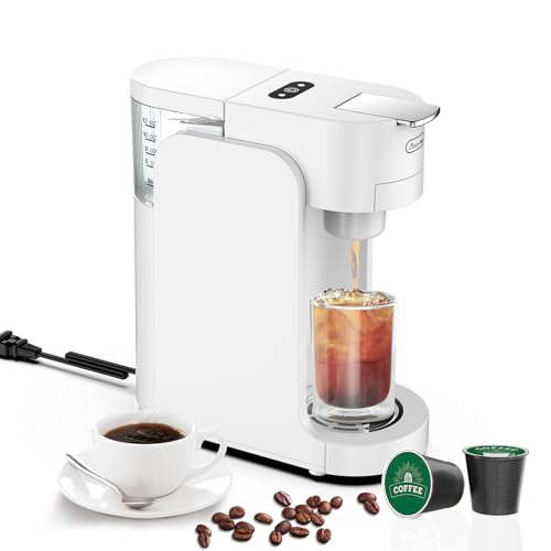 Cafetera compacta con soporte ajustable para tazas y función de cierre automático para uso doméstico