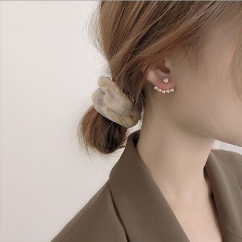 Fanquility Pearl Jacket Earrings 925 Sterling Silver Ball Ear Earrings Jacket For Women Trendy Front Back Earrings Dainty Earring Jackets For Women thumb #2