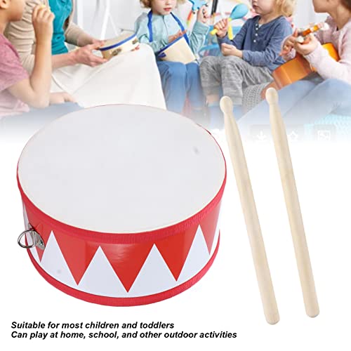 Conjunto de bateria infantil, bateria de madeira com 2 instrumentos de percussão de bomba, alça ajus