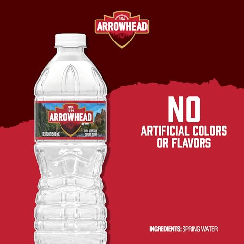 Image of Arrowhead Mountain Spring Water Bottles, 6 Pack - Still Bottled Water with Naturally Occurring Minerals for Taste - 16.9 Fl Oz