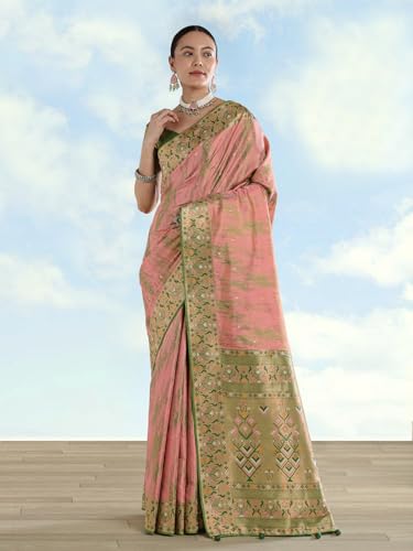 Monjolika Fashion pink pure silk saree – image 2