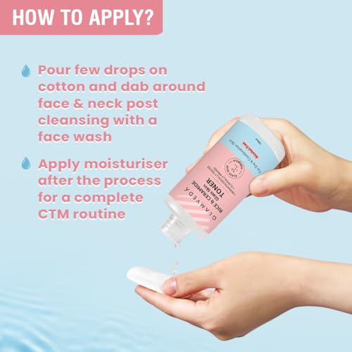 Image of Glamveda Korean Rice & Ceramide Face Toner | Rice Water Toner For Dry & Combination Skin | Pore Tightening & Glowing Skin | Fades Blemishes, Brightens & Smoothens | Women & Men | 100ml