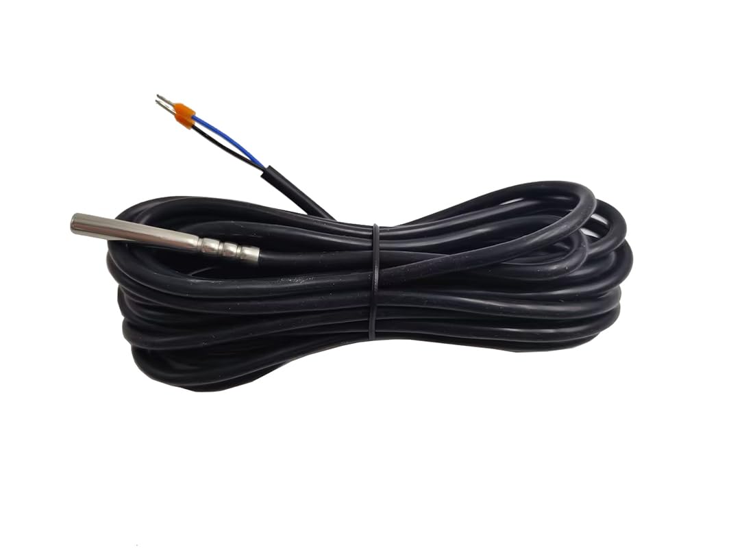 Misol Black Pt1000 Temperature Sensor 5 Meters For Solar Water Heater, Silicon Cable