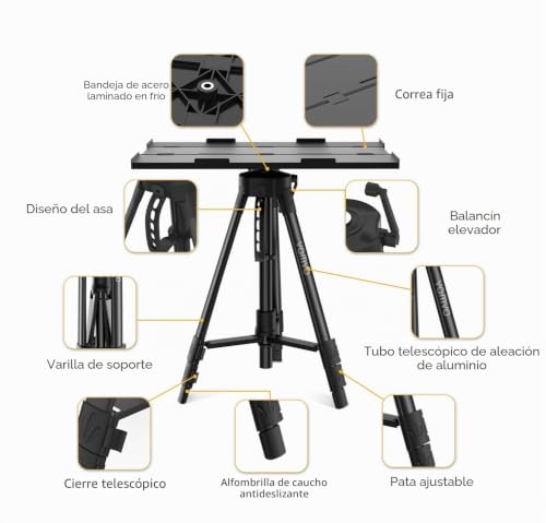 Soporte de suelo para proyector Vamvo negro, pie ajustable y base estable 7