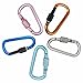 YUCHIYA 8 Pack D-Shape Carabiner Clasp with Screw Gate, 2.2 Inch Mini Keychain Clip Key Chain Buckle, Aluminum Alloy Keyrings Hook for Outdoor Hiking not for Climbing (D with Screw, Pink)