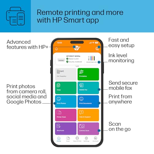 Hp 223N1A#B1H Envy 6055E Wireless Color Inkjet Printer thumb #9