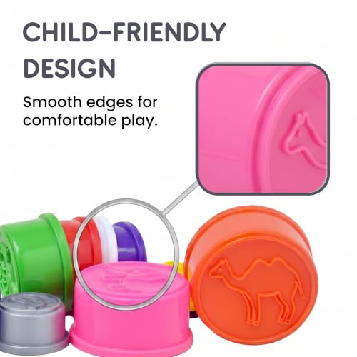 Image of 10-Piece Stacking & Nesting Cups | Montessori Baby Toy with Shapes & Beaker Design, Colorful Educational Toy for Early Learning, Motor Skills, Sorting, Sensory Play & Fun Activities