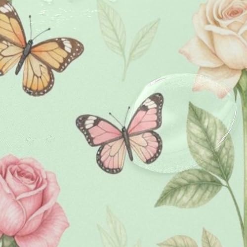 Rideau de douche en polyester motif papillons et fleurs de jardin - 5
