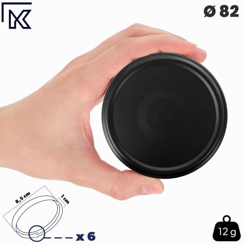 KADAX 50er Set Marmeladengläser 350ml TO82 Matte Black, Pack of 50, Einmachgläser Vorratsgläser Mason Jar mit Schraubdeckel… – Ansicht 4