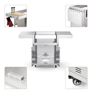 Stainlesssteelgrillcartforhygrill3burnerbuiltingasgrilloutdoorkitchenislandwithfoldablesideshelvesandstoragecabinet Urban Country Home Decor Stainless steel grill cart for hygrill 3 burner built in gas grill outdoor kitchen island with foldable side shelves and storage cabinet urban country home decor