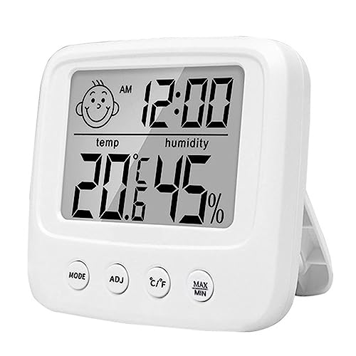 液晶電子デジタル温度センサー湿度計バックライト温度計湿度計ゲージ屋内気象台時計(E0828 No Light)