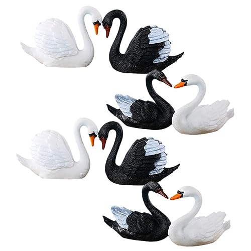 Supvox 8 Stück Weiße Schwan Ornamente Mini Schwan Figuren Mini Paarfiguren DIY Zubehör Tierfiguren Winziger Winzige Figuren e Tierfiguren