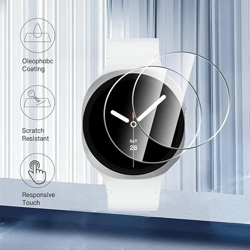 Image of YODI Pack of 2 Waterproof 3D Tempered Glass Screen Protector Compatible with Samsung Galaxy Watch 8 Classic 44mm Only ((Samsung Watch 8 44mm))