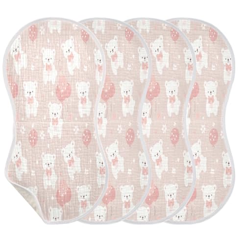 Kigai Cute Bear Baby Burp Cloths Extra Soft and Absorbent Burping Rags Cotton Burping Clothes Baby Washcloths for Newborn Boys Girls - 1 Pack3