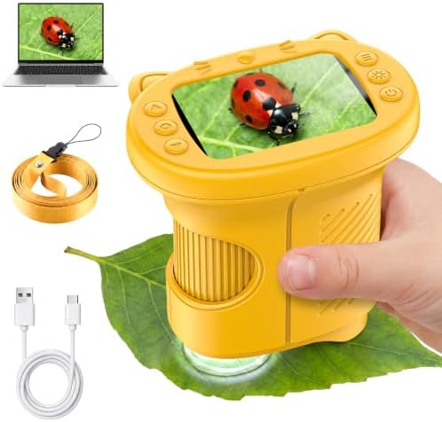 Alotwan Kids Microscope Handheld, Digital 1000X, 2.4" HD Screen