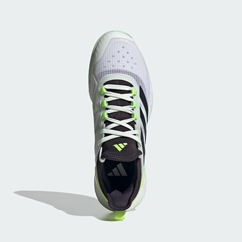 adidas Adidas Men's Adizero Ubersonic 4.1, White/Aurora Black/Lucid Lemon, 10.5
