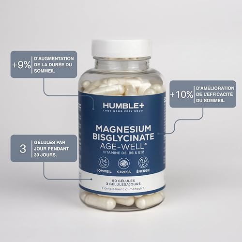 HUMBLE+ Pack Active Aging 3 Mois - 3 Magnésium + 3 Oméga-3 EPA & DHA | Bisglycinate D3, B6, B12 & Huiles de Poisson - Programme Complet, Trimestriel - pour le Quotidien - Marque Française