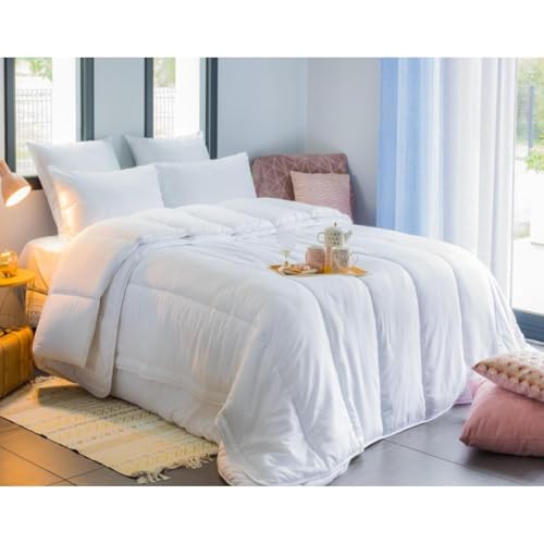 Blanrêve - 2 Couettes Jumelables par Boutons-Pression - Toutes Saisons - 170 g/m² + 250 g/m² - pour lit 2 Personnes - 260 x 240 cm - Entretien Facile, Blanc