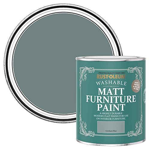 Rust-Oleum Blue Furniture & Skirting Board Paint in Matt Finish - Gresham Blue 750ml