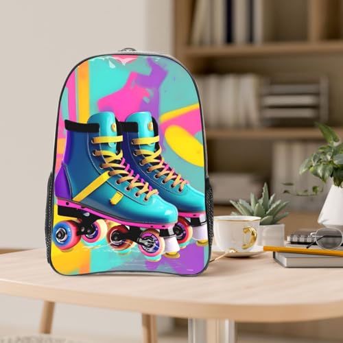 Sac à dos patins à roulettes transparent pour l'école et travail