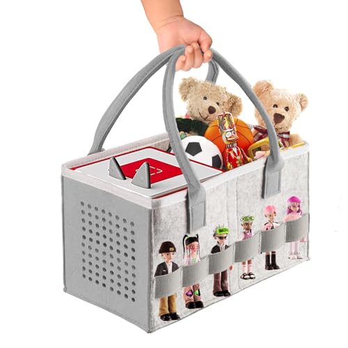 ThxYour Upgraded Tragetasche für Toniebox Audio Player Starter Set, Aufbewahrungstasche für Tonie Box und Tonies Figuren Charaktere, Filz Tragetasche mit Griff für Tonie Box und Zubehör, (Grau)