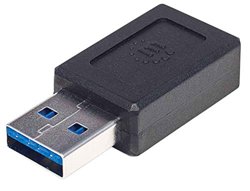 Manhattan 354714 SuperSpeed+ USB C-adapter USB 3.1, 2G, typ A kontakt till typ C hona 10 Gbps svart