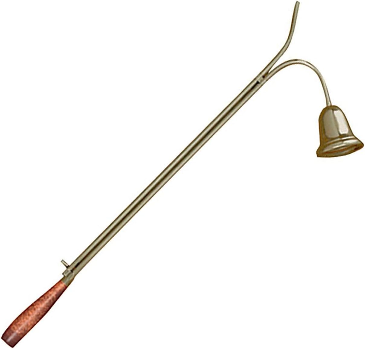Candle Lighter with Bell Snuffer Candlelighter Brushed Brass with Wood Handle Farmhouse Decor Candle Accessories, 24 Inch Length