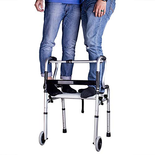 Walker Wheels And Ski Glides - Replacement Feet - Accessories Parts Set For Folding Medical Walkers - Universal Front, Back Stability Safety Wheel - Includes 2 Glide Tips, Two 5 Inch Rubber Wheel #TOP1