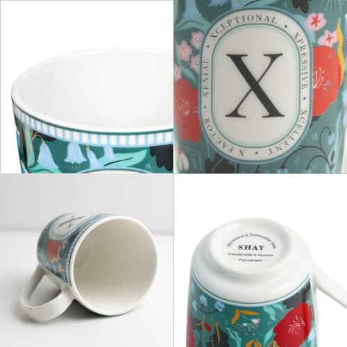 Image of Shay Alphabet Mug 300ml, Letter X Printed Coffee Mug for Girls, Boys, Friends | Ceramic Mug |Glossy Finish | Ceramic Coffee Cup | Porcelain | Microwave Safe (Alphabet Mug -X)