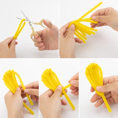 Image of Caydo 200 Pieces Yellow Pipe Cleaners Craft | Chenille Stems for DIY Art Creative Crafts Party Decorations (12 Inch x 6 mm)