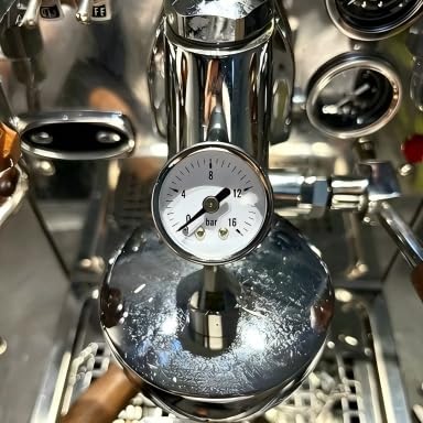 E61 Temperatur- und Druckanzeige für Espressomaschine, E61 Brühkopf Thermometer & Manometer, Echtzeit Wassertemperatur Anzeige, Modifiziertes Zubehör für halbautomatische Kaffeemaschinen (weiß)