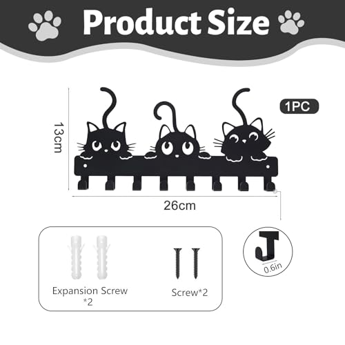 Bafutayawa Key Hooks, porte-clés avec étagère pour crochets et supports de clés, avec matériel de fixation, support de laisses pour chiens, pour l'entrée, couloir, bureau, prêt à être suspendu – vue 2