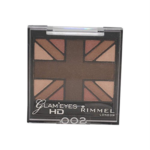 Rimmel Glam Eyes HD Quad Eyeshadow 002 English Oak (Pack of 4)