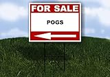 POGS For Sale White Red Black Left Arrow 1 Single Sided 18x24 in Yard Road Sign w/Stand