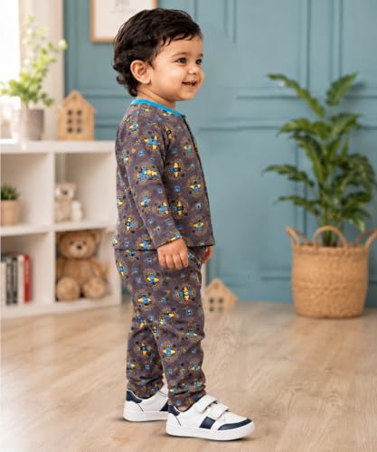 Image of 3BROS BodySuit /Dress for Boys /Girls Full Pajama & Casual Full Sleeves Night Suit Top Combo Kids Set