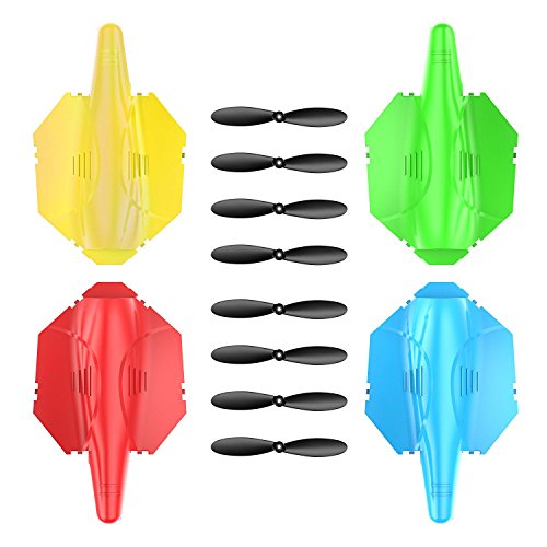 Holy Stone HS177 RC Drone Quadcopter Spare Parts with 4 Body Covers (Red, Blue, Yellow, Green) and 8 Blades