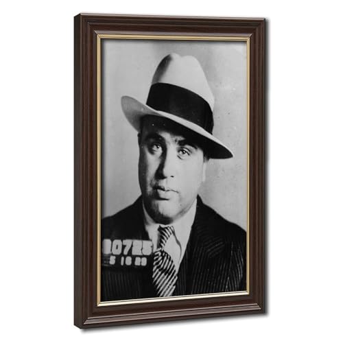 Impression sur toile Al Capone Mugshot décoration murale de salon vintage cadre suspendu 20x30