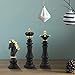 EMVANV 3pcs Small Chess Statue Decor Set, Resin Figurine Chess Piece King + Queen + Knight Set for Office, Home, Study (Black)